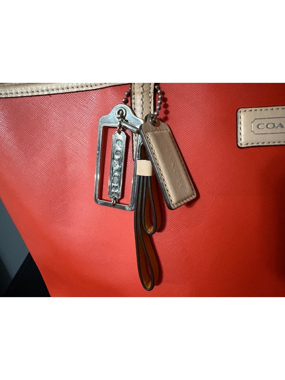 Coach Coral Saffiano Leather City Tote Bag F24341 - Picture 2 of 9